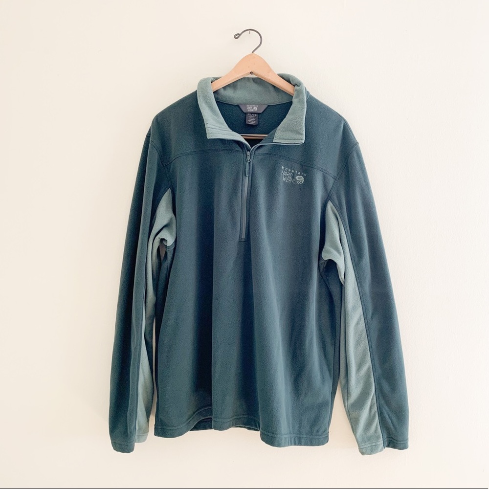 Mountain Hardwear Teal Green Fleece Popover Jacket